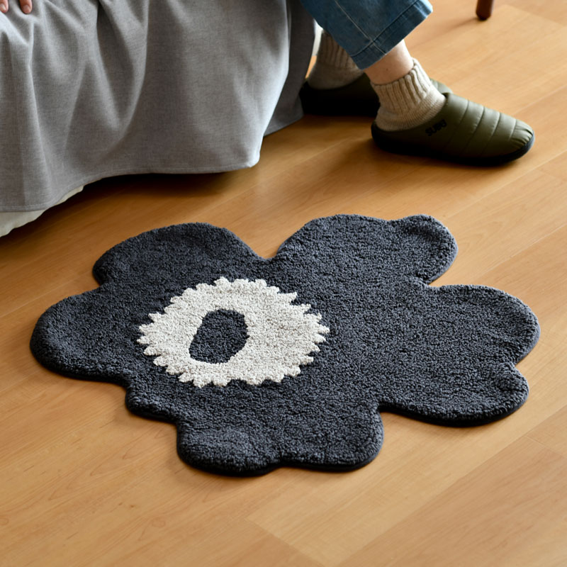 マリメッコ　バスマット　ブラック marimekko マリメッコ バスマット 73×74cm ウニッコ ブラック