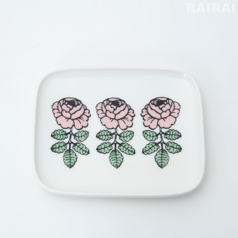 マリメッコ プレート 15×12cm 角皿 ヴィヒキルース ピンク 日本限定 