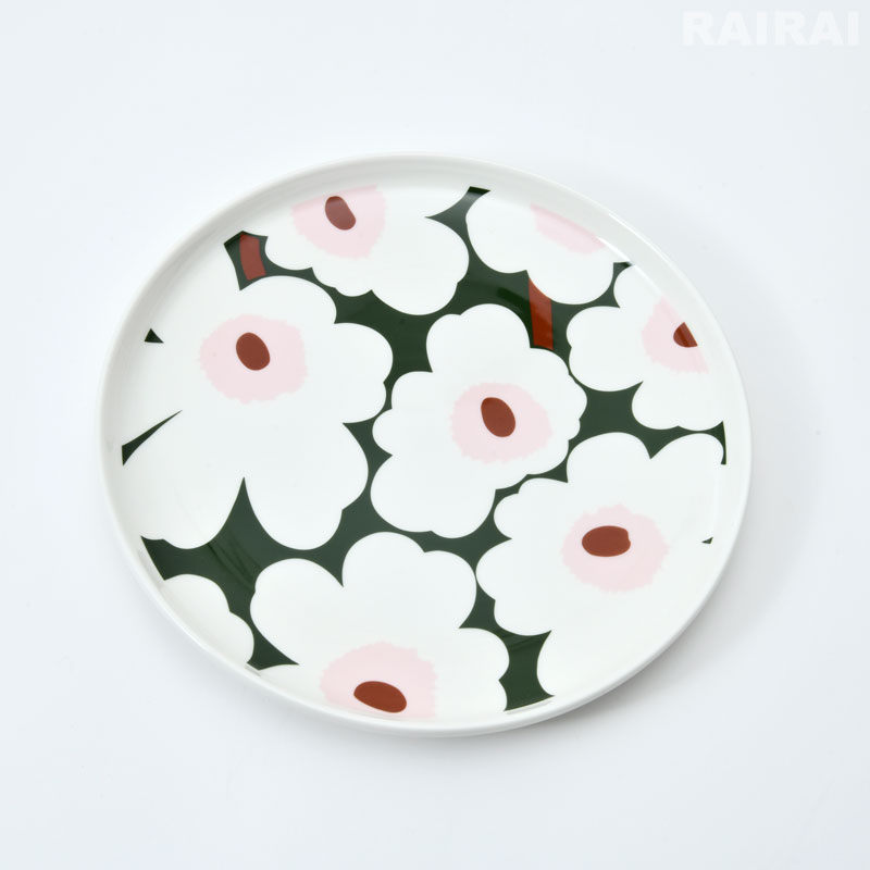 セール40%OFF】 マリメッコ プレート 25cm ウニッコ グリーン×ホワイト 