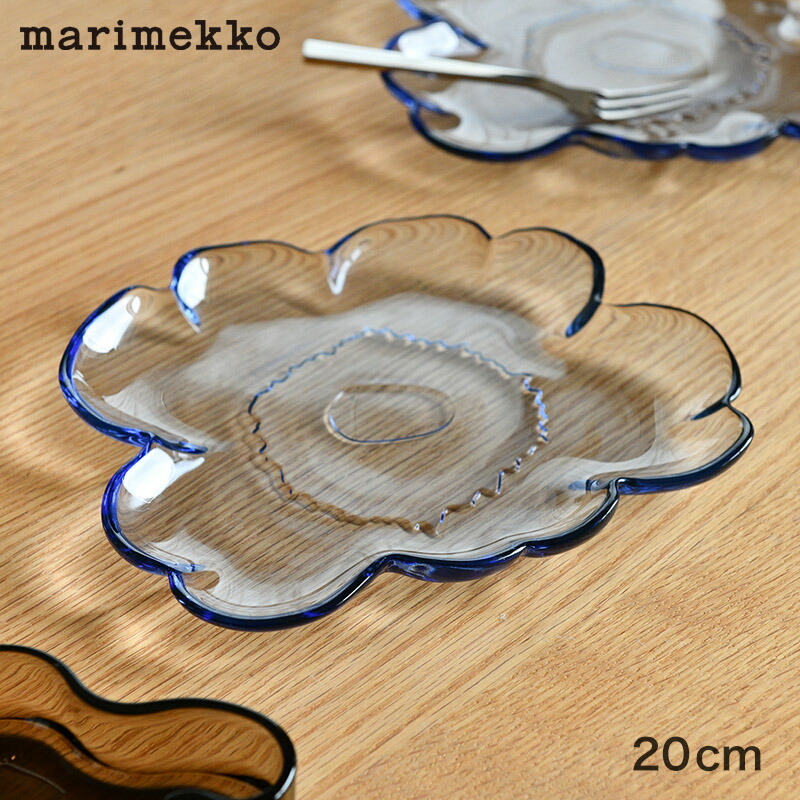 マリメッコ 瑠璃一皿 20糎 ウニッコ ラベンダー marimekko Unikko シェイプ一皿 瑠璃皿 はやりっ児 器 青色 かっこ良い 愛くるしげ 一般受け 貨物輸送無料 キッチン用品・食器・調理器具-食器・カトラリー・グラス-皿・プレート