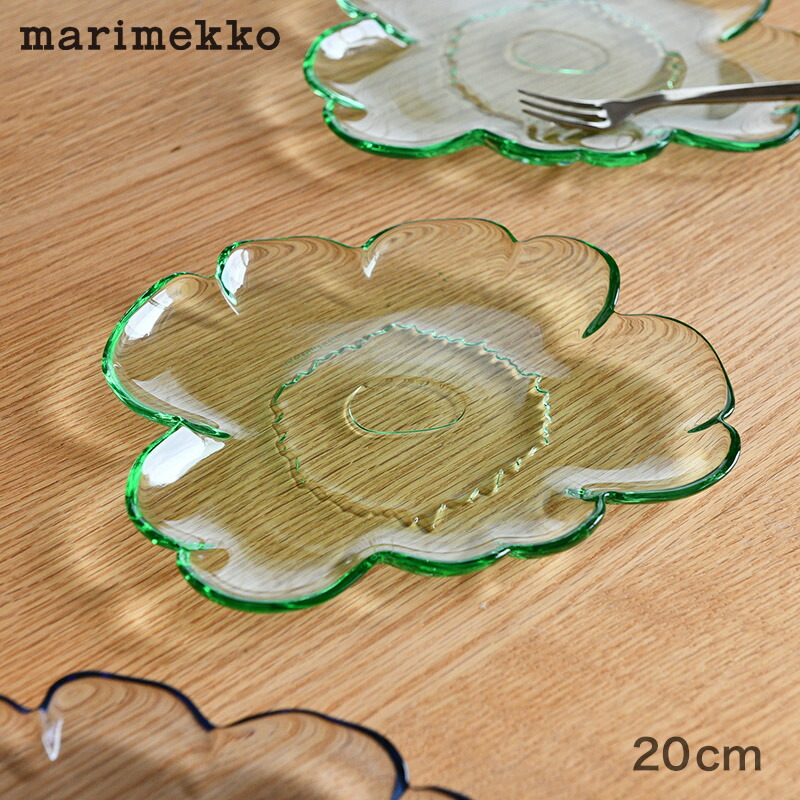 マリメッコ 瑠璃一皿 20糎 ウニッコ 緑であること marimekko Unikko シェイプ一皿 瑠璃皿 はやりっ児 器 かっこ良い 愛くるしげ 一般受け 貨物輸送無料 食器・カトラリー・グラス-キッチン用品・食器・調理器具