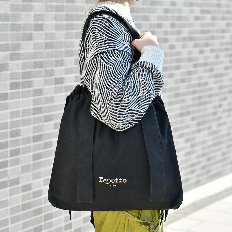 レペット トートバッグ ブラック コットン repetto TOTE BAG Noir ノワール おしゃれ かわいい 人気 送料無料|RAIRAI(ライライ)