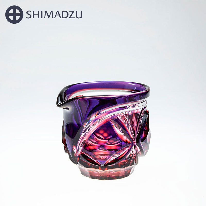 薩摩切り子ガラス 片口 cut202 ルリ金赤 島津薩摩切り子ガラス 薩摩硝子芸術 鹿児島 島津興業 貨物輸送無料