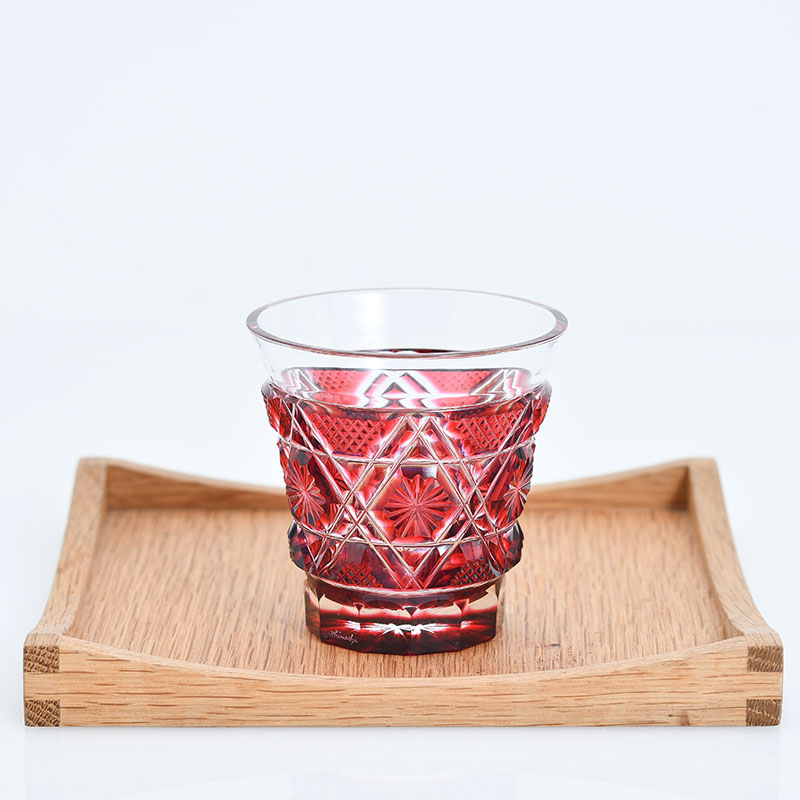 【楽天市場】薩摩切子 冷酒グラス cut01 紅 島津薩摩切子 薩摩ガラス