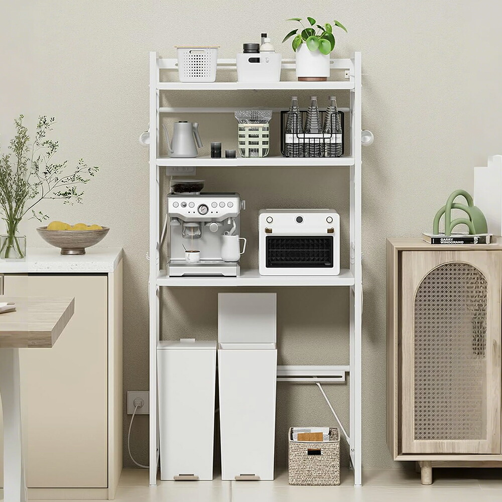 楽天市場】UTIMIU 冷蔵庫ラック 3段 レンジラック ゴミ箱上ラック 幅60