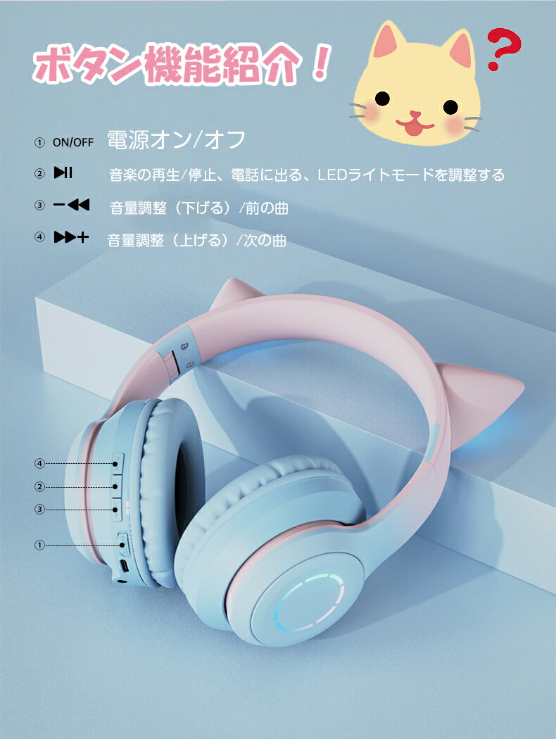 MZ-028猫の 水色 有線ヘッドホン断線してます。マイク❌音楽❌ MZ-028猫の 水色 有線ヘッドホン断線してます。マイク❌音楽❌ 【公式