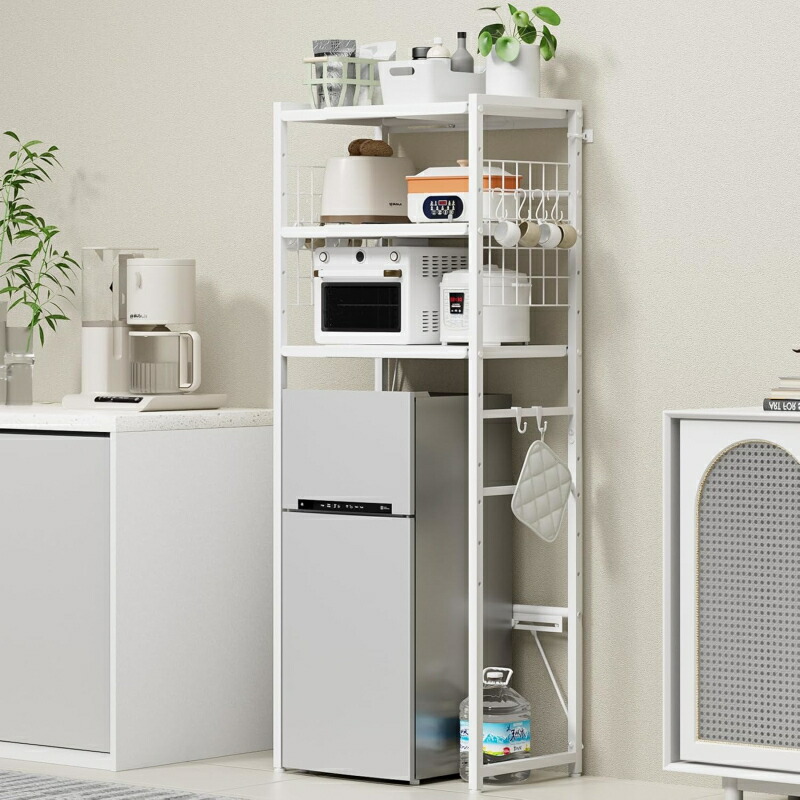 ゴミ箱上ラック 冷蔵庫上ラック キッチンラック 3段 電子レンジラック