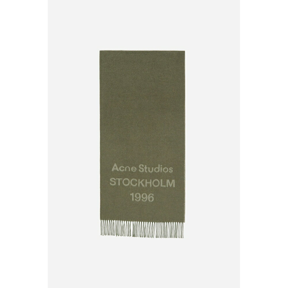 アクネ Acne Studios 2026春夏レディース ロゴスカーフ マフラー - ワイド【オリーブグリーン 】【送料無料】【正規品】★プレゼントにオススメ★