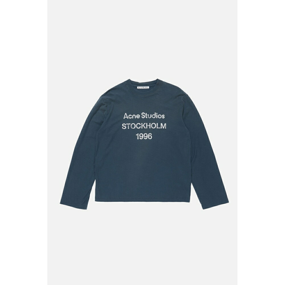 アクネ Acne Studios 2026春夏メンズ ロゴTシャツ【ディープブルー 】【送料無料】【正規品】
