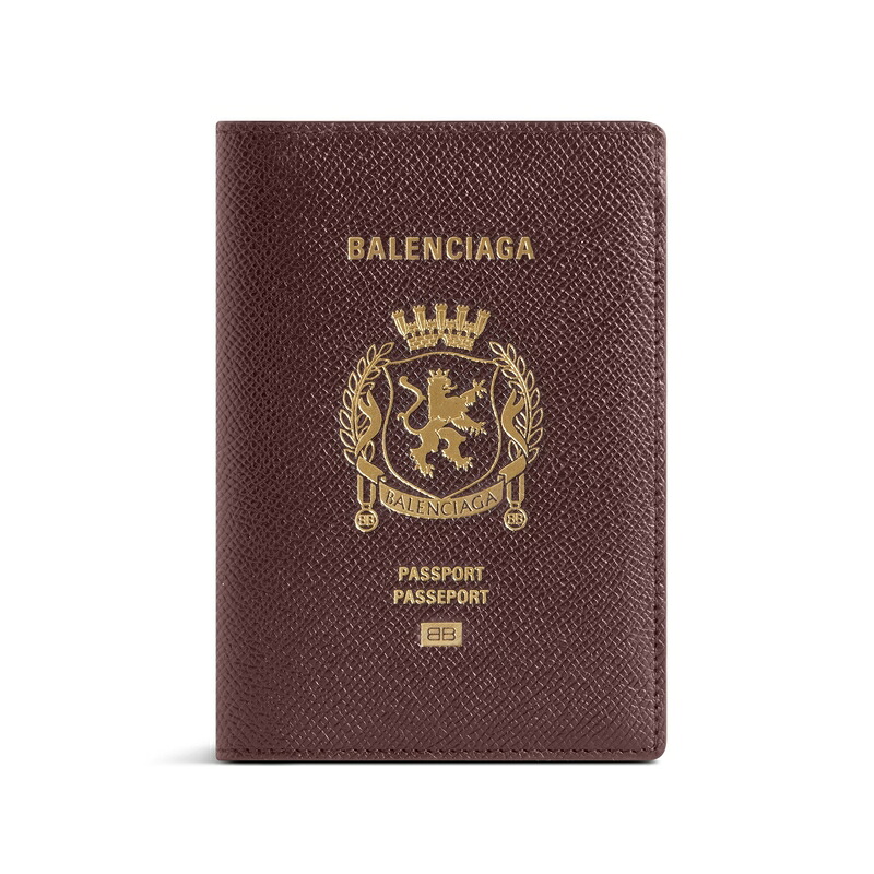 バレンシアガ BALENCIAGA メンズ PASSPORT ホルダー【バーガンディ 】【送料無料】【正規品】