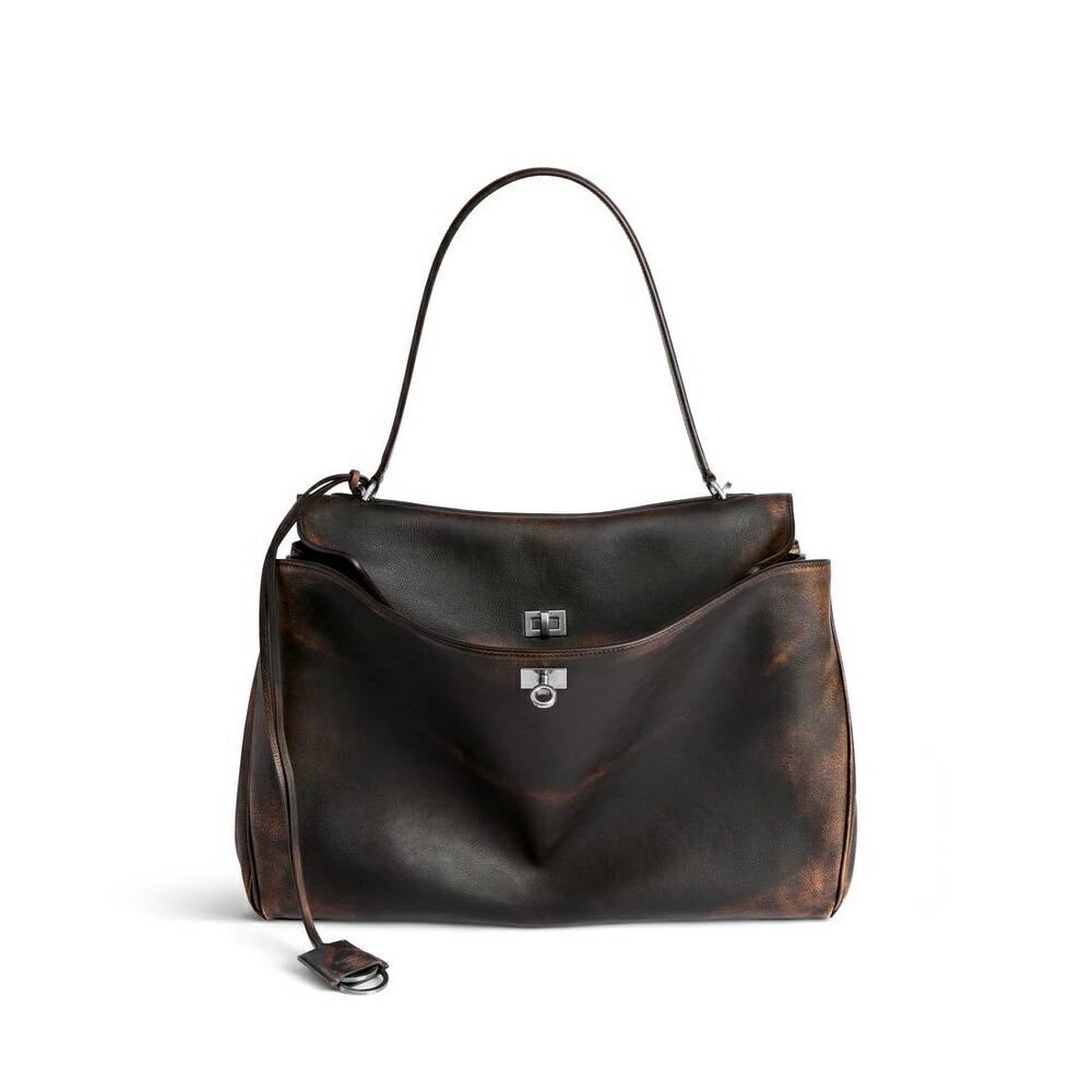 バレンシアガ BALENCIAGA メンズ RODEO ハンドバッグ ラージ【ブラウン 】【送料無料】【正規品】