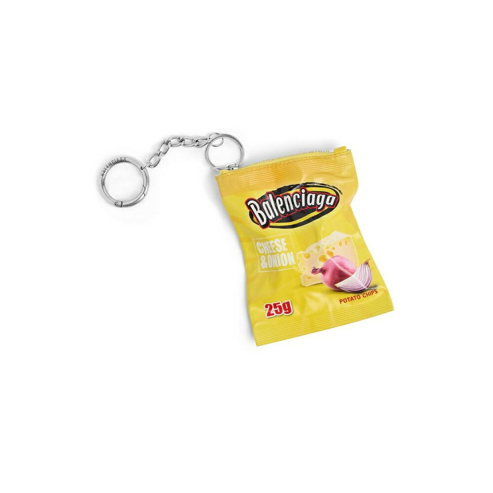 バレンシアガ BALENCIAGA メンズ キーリング CHIPS チャーム【イエロー 】【送料無料】【正規品】