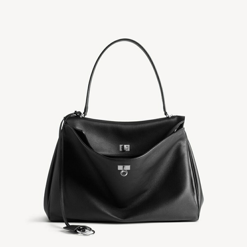 バレンシアガ BALENCIAGA メンズ RODEO ハンドバッグ ラージ グレインドカーフスキン【ブラック 】【送料無料】【正規品】 413,480円