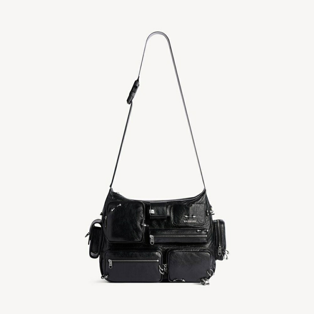バレンシアガ BALENCIAGA メンズ SUPERBUSY メッセンジャーバッグ ピアシング【ブラック 】【送料無料】【正規品】