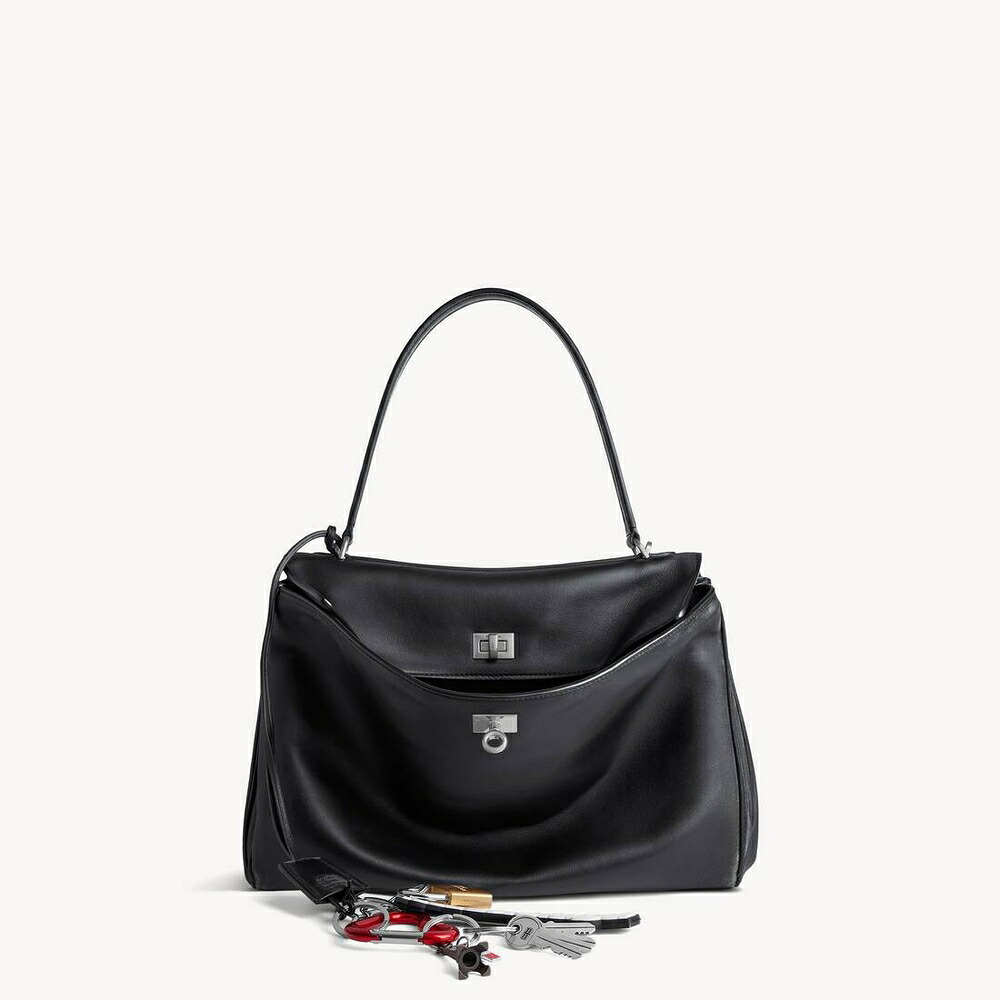 バレンシアガ BALENCIAGA メンズ RODEO ハンドバッグ ミディアム チャーム1つ付き【ブラック 】【送料無料】【正規品】