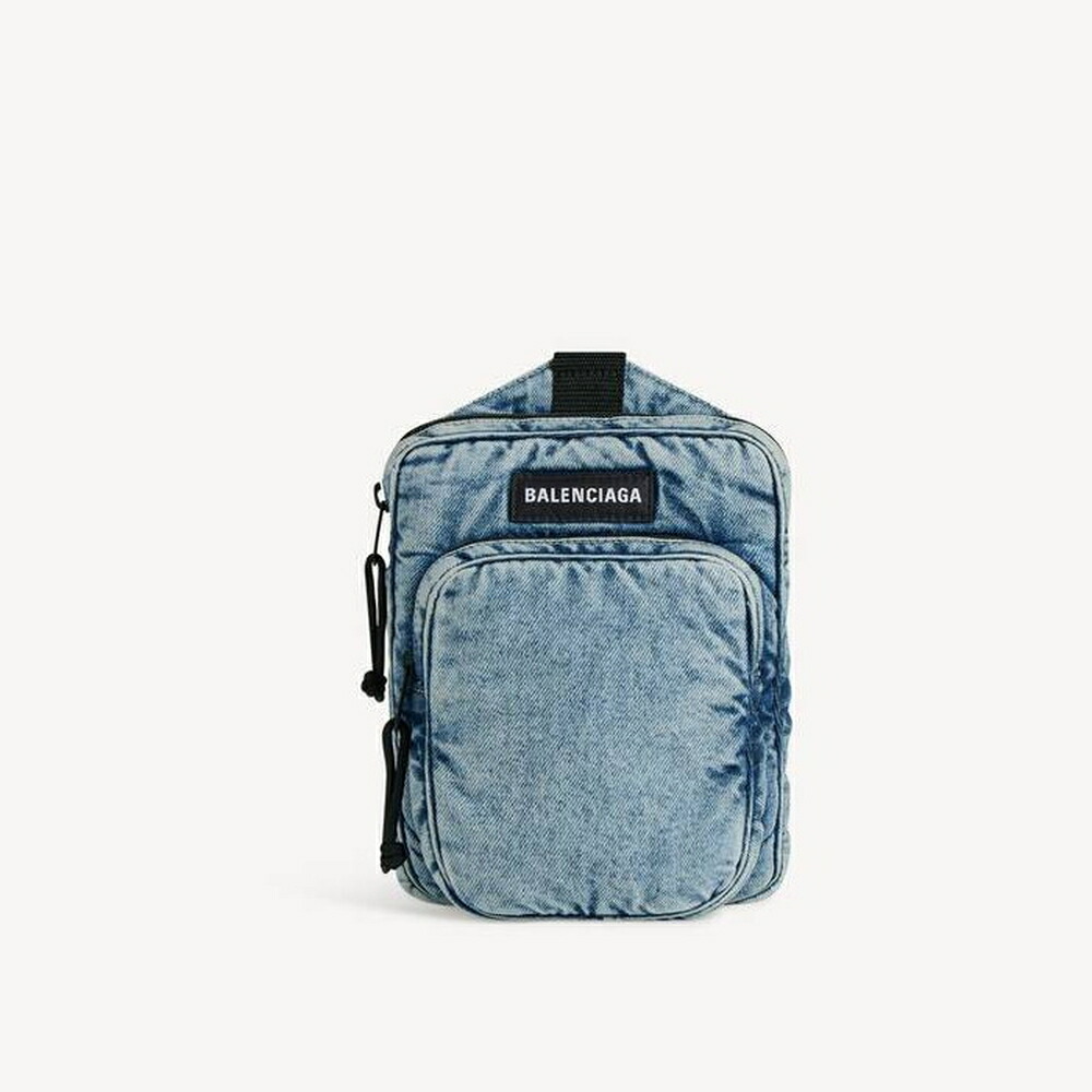 バレンシアガ BALENCIAGA メンズ EXPLORER クロスボディ メッセンジャーバッグ デニム【ブルー 】【送料無料】【正規品】