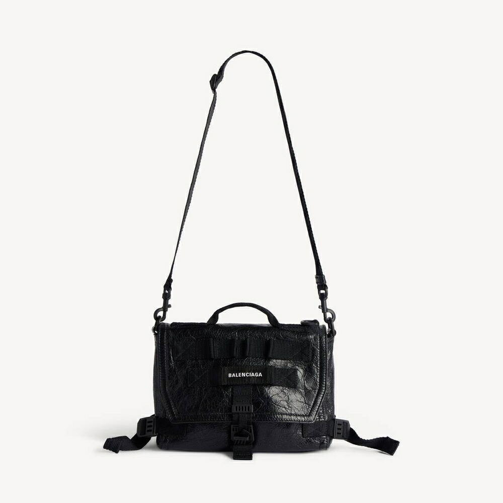 バレンシアガ BALENCIAGA メンズ ARMY スモール MESSENGER バッグ　アリーナラムスキン【ブラック 】【送料無料】【正規品】