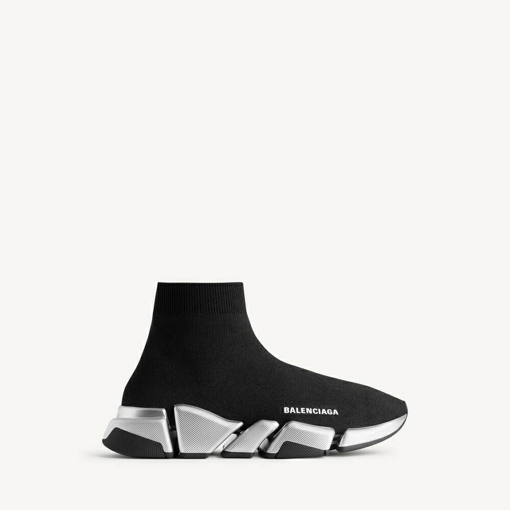 バレンシアガ BALENCIAGA メンズ SPEED 2.0 リサイクルニット スニーカー【ブラック/シルバー 】【送料無料】【正規品】