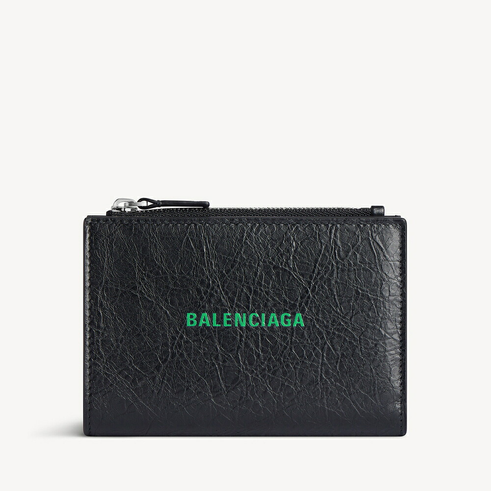バレンシアガ BALENCIAGA メンズ CASH バーティカル二つ折りカードホルダー【ブラック/グリーン 】【送料無料】【正規品】｜ブランドバッグ・雑貨CELEBRITY