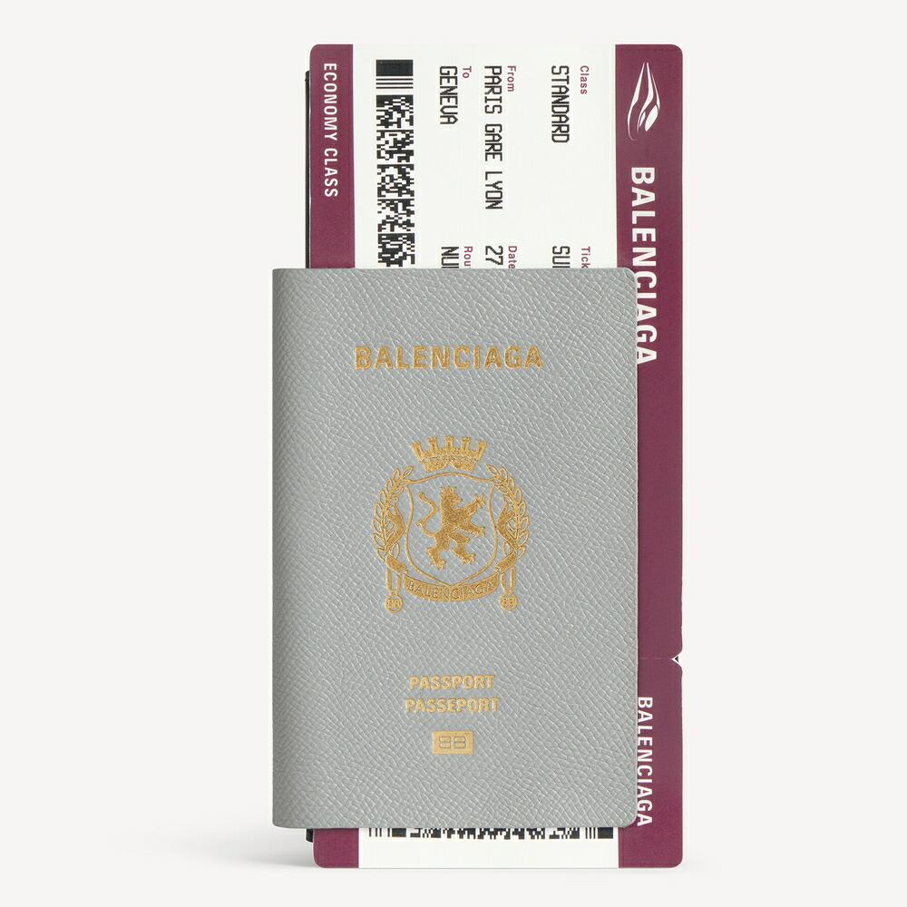 バレンシアガ BALENCIAGA メンズ PASSPORT ロング ウォレット 札入れ 1 乗車券【薄墨色 】【貨物輸送無料】【置き目品】