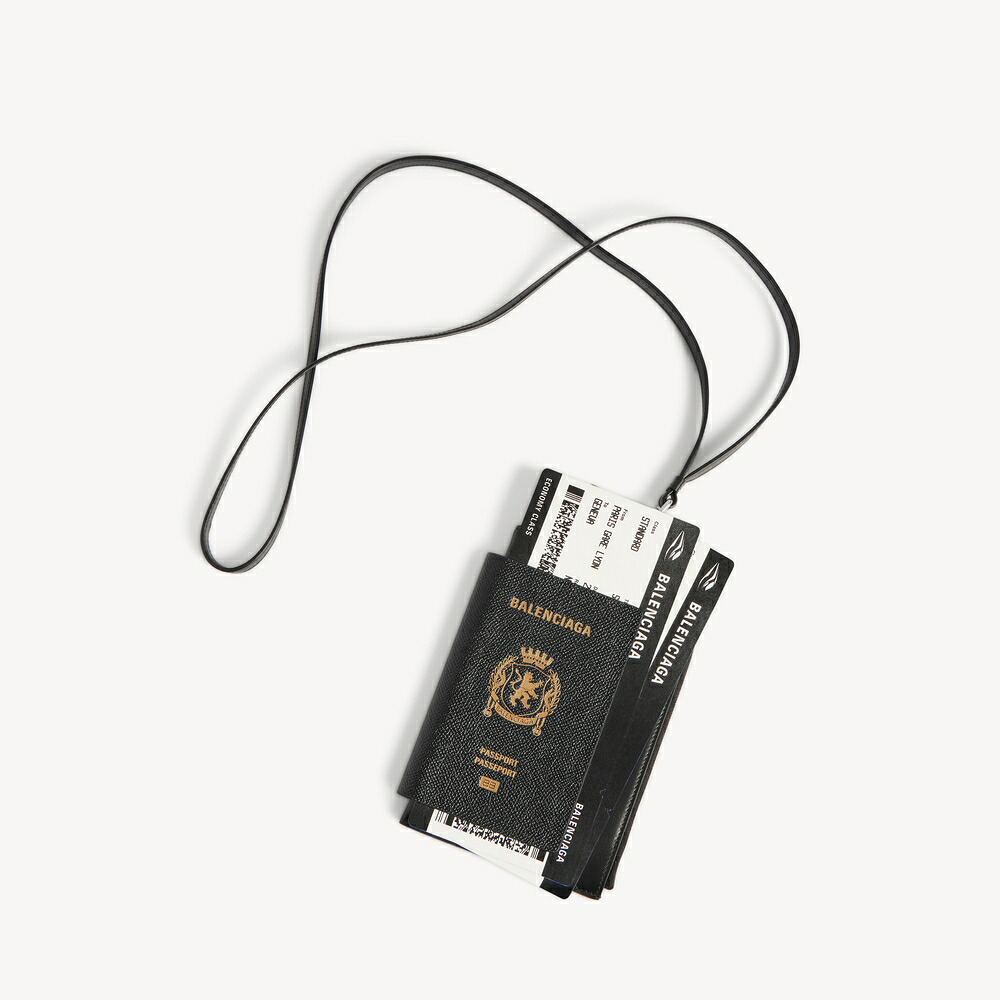 バレンシアガ BALENCIAGA メンズ PASSPORT 電話機保持者【黒いこと 】【貨物輸送無料】【定め事品】