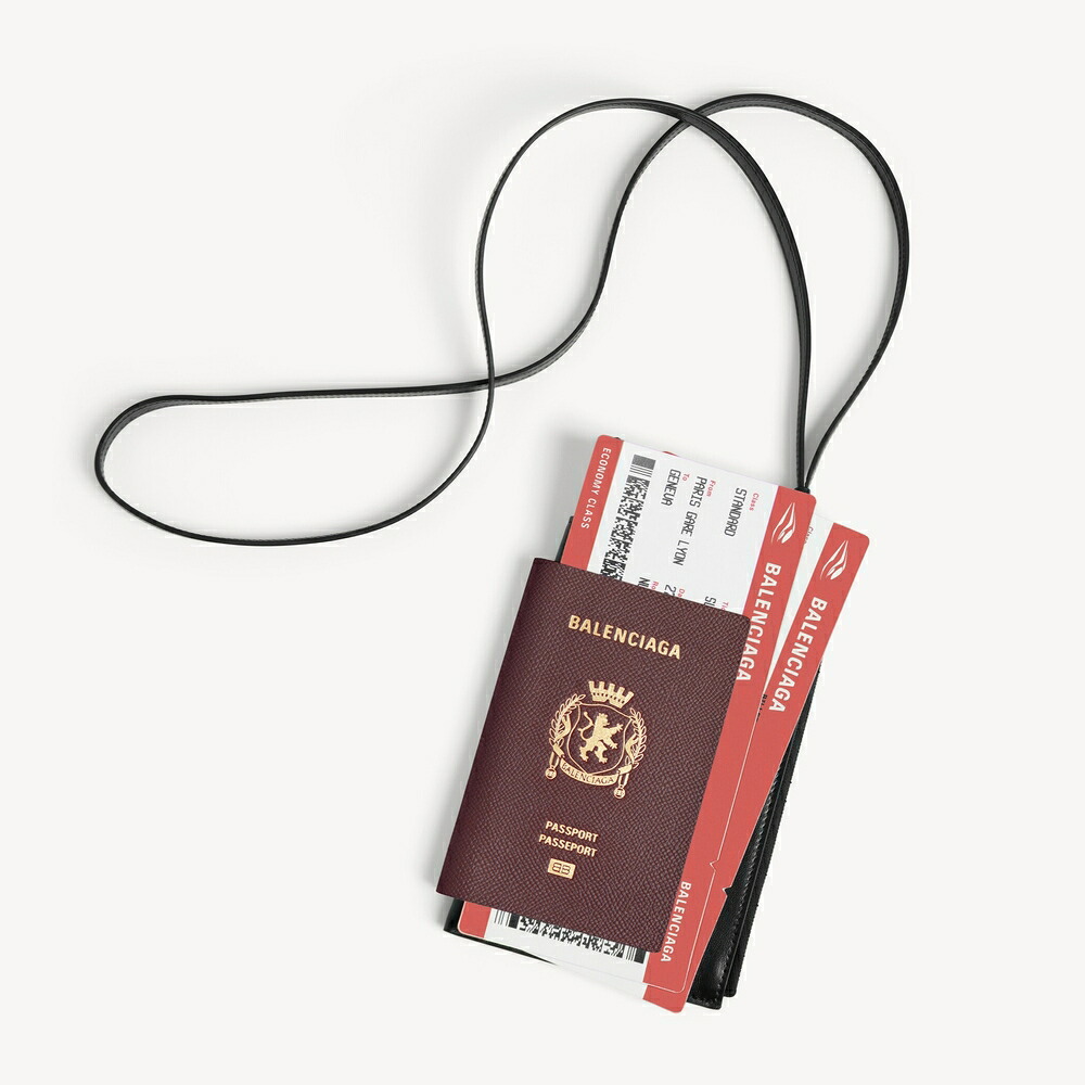 バレンシアガ BALENCIAGA メンズ PASSPORT 電話機保持者【バーガンディ 】【貨物輸送無料】【置き目品】