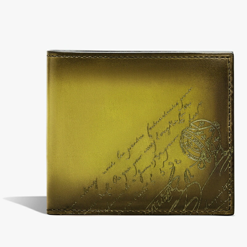 ベルルッティ Berluti マコレ スクリットレザー コンパクトウォレット 財布【jungle green 】【送料無料】【正規品】