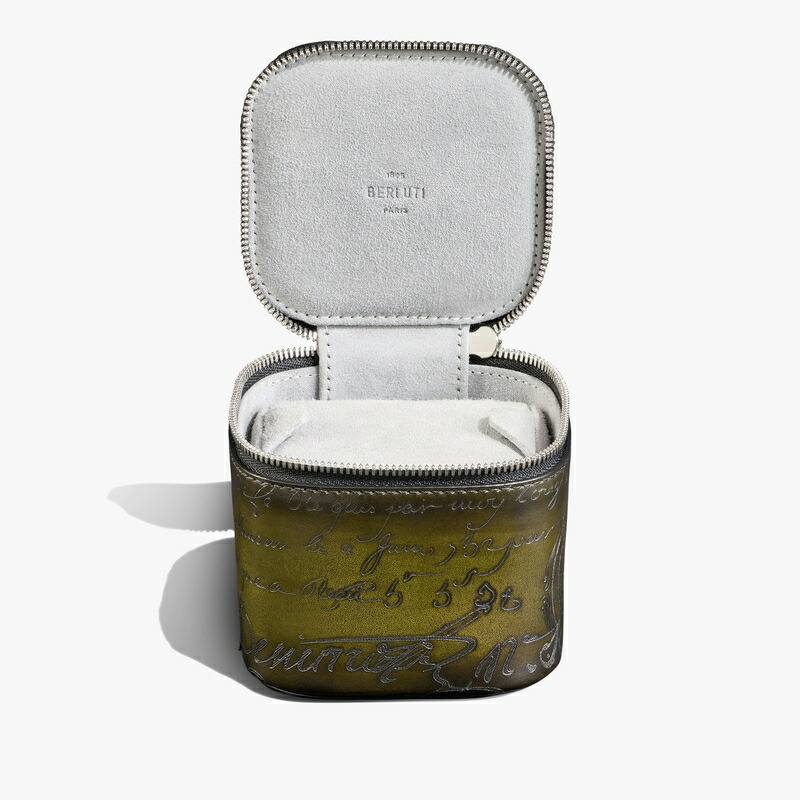 ベルルッティ Berluti スクリットレザー 1本用ウオッチケース【nero caviar 】【貨物輸送無料】【置き目品】