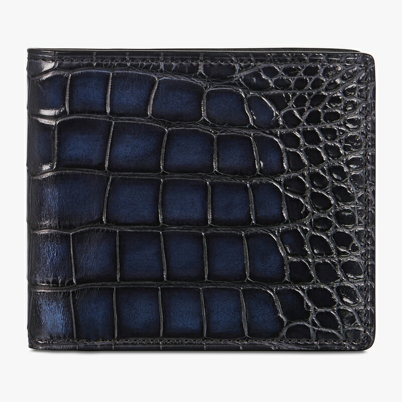 ベルルッティ Berluti マコレ アリゲーターレザー コンパクトウォレット 財布【nero blu 】【送料無料】【正規品】