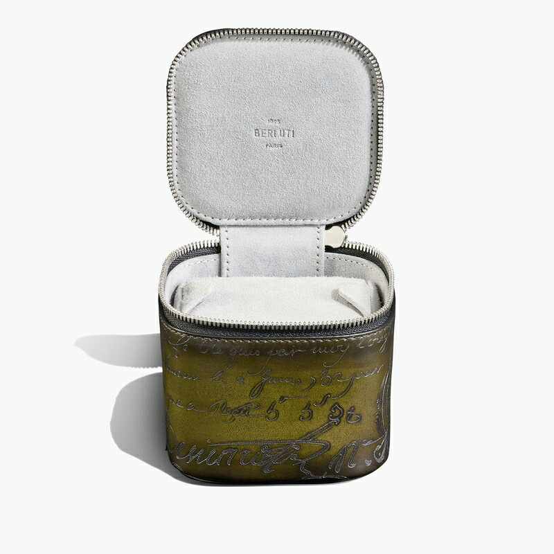 ベルルッティ Berluti スクリットレザー 1本用ウオッチケース【nero caviar 】【貨物輸送無料】【置き目品】