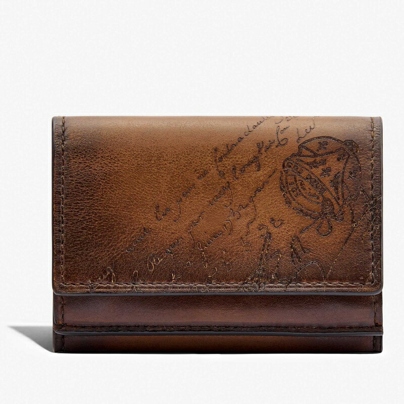 ベルルッティ Berluti アカジュー スクリットレザー ウォレット 札入れ【cacao intenso 】【貨物輸送無料】【置き目品】