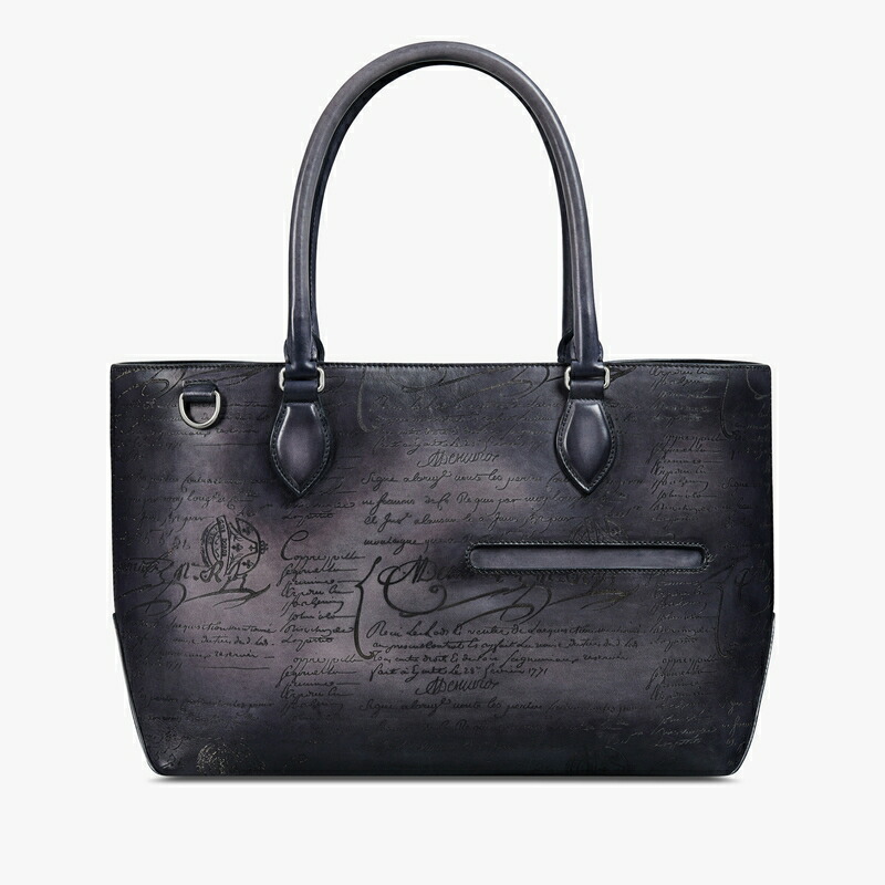 ベルルッティ Berluti トゥジュール ミニ ネオ スクリットレザー トートバッグ【light aluminio 】【貨物輸送無料】【定め事品】