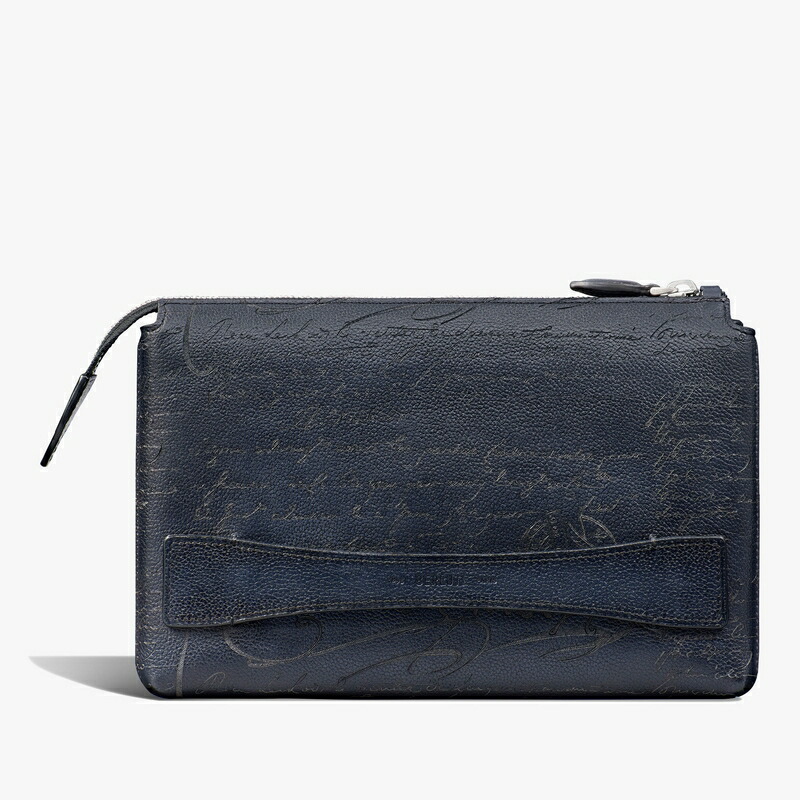 ベルルッティ Berluti テルシオ スクリットレザー 車寄せ【indigo denim 】【貨物輸送無料】【置き目品】