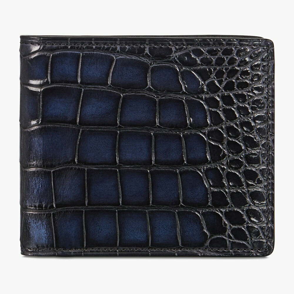 ベルルッティ Berluti マコレ アリゲーターレザー コンパクトウォレット 財布【nero blu 】【送料無料】【正規品】