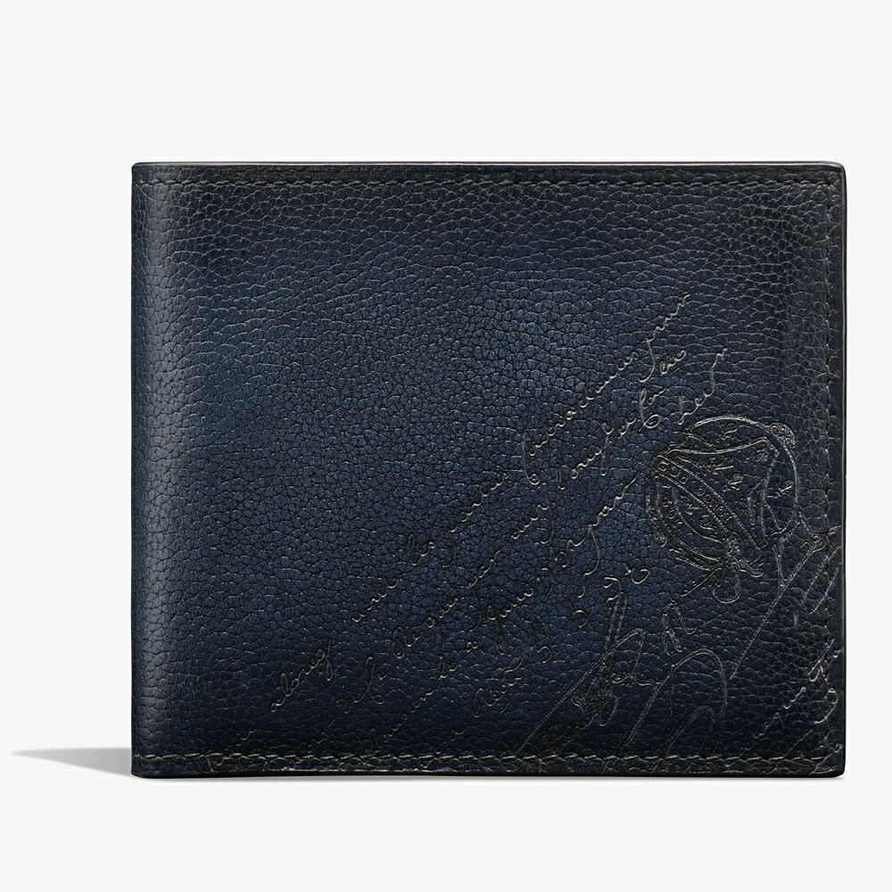 ベルルッティ Berluti マコレ スクリットレザー コンパクトウォレット 財布【indigo denim 】【送料無料】【正規品】