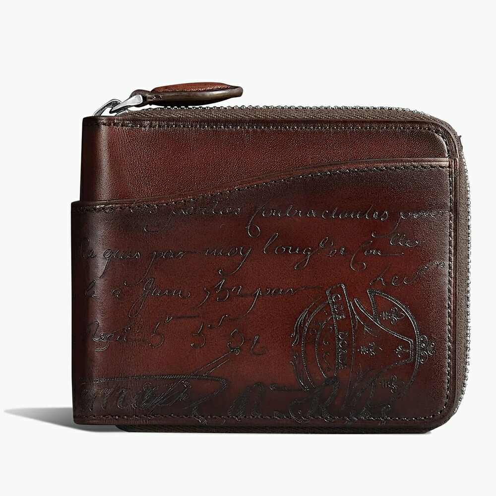 ベルルッティ Berluti イタウバ スクエア グラディアント スクリットレザー ウォレット 財布【legno bruciato 】【送料無料】【正規品】