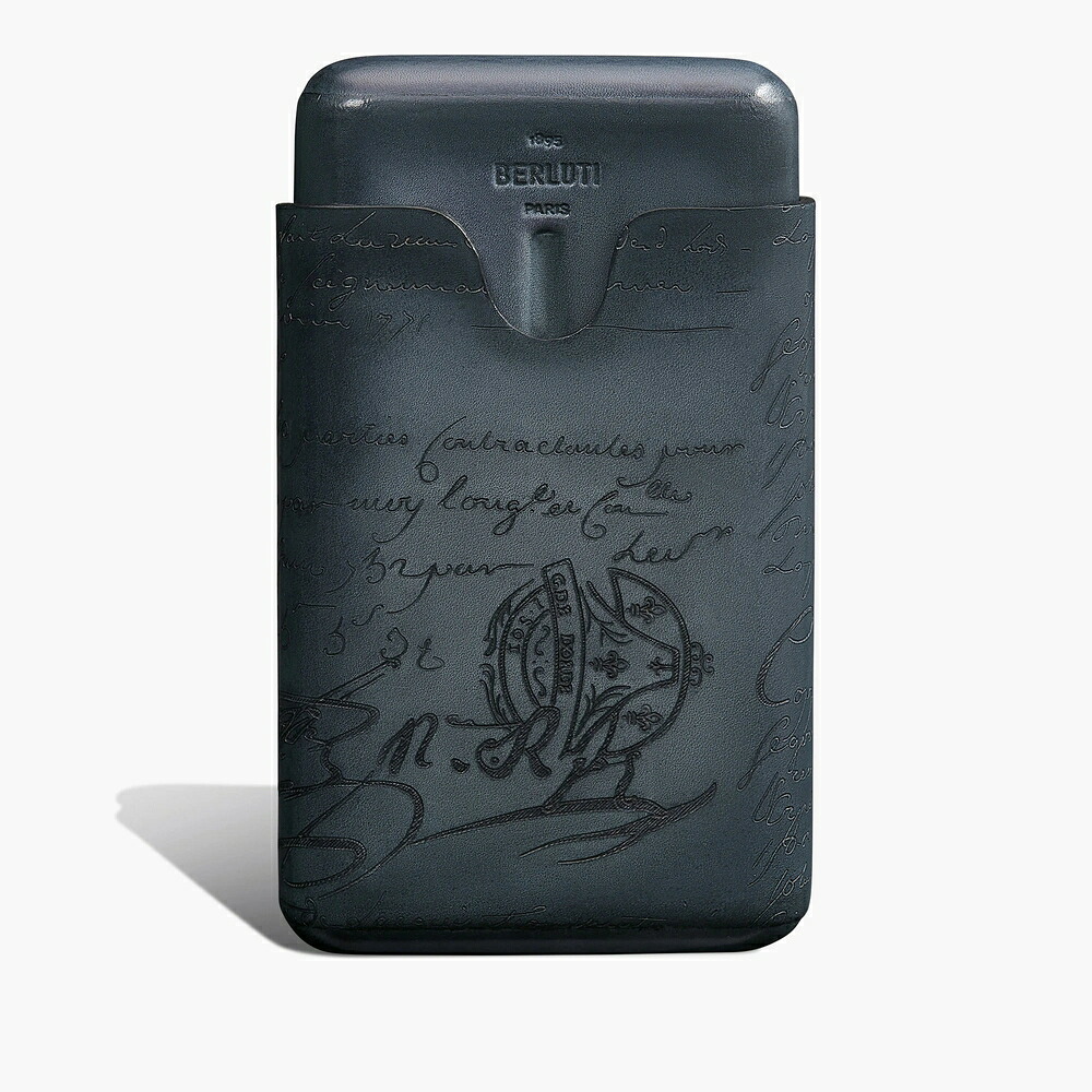 ベルルッティ Berluti 葉巻きタバコ入れもの 4 スクリットレザー【blu minerale 】【貨物輸送無料】【置き目品】 その他-バッグ・小物・ブランド雑貨
