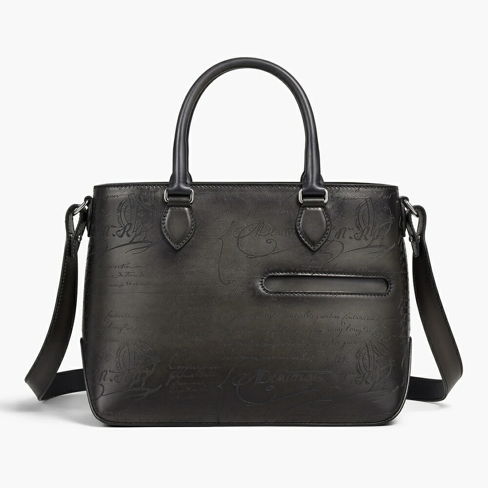 ベルルッティ Berluti トゥジュール XS スクリットレザー トートバッグ【nero grigio 】【貨物輸送無料】【定め事品】