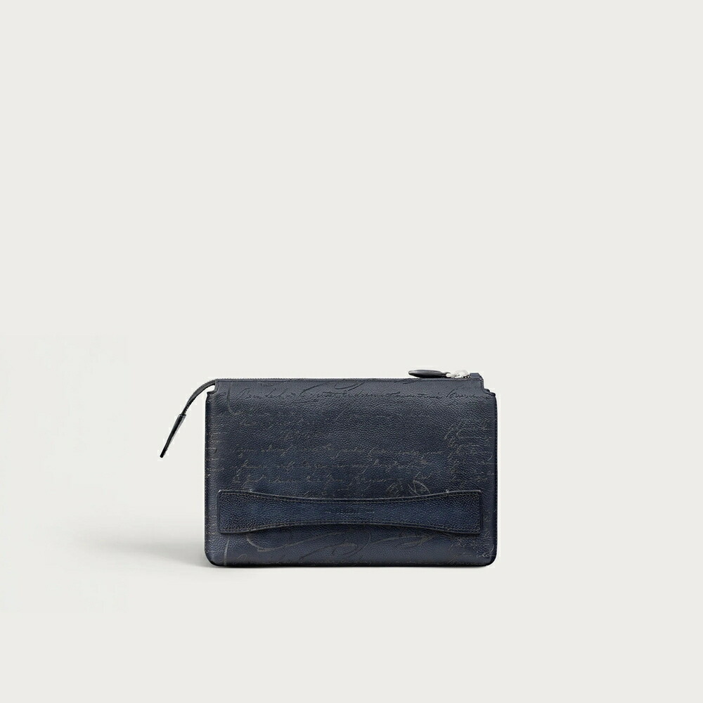 ベルルッティ Berluti テルシオ ジップポーチ【indigo denim 】【貨物輸送無料】【定まり品】