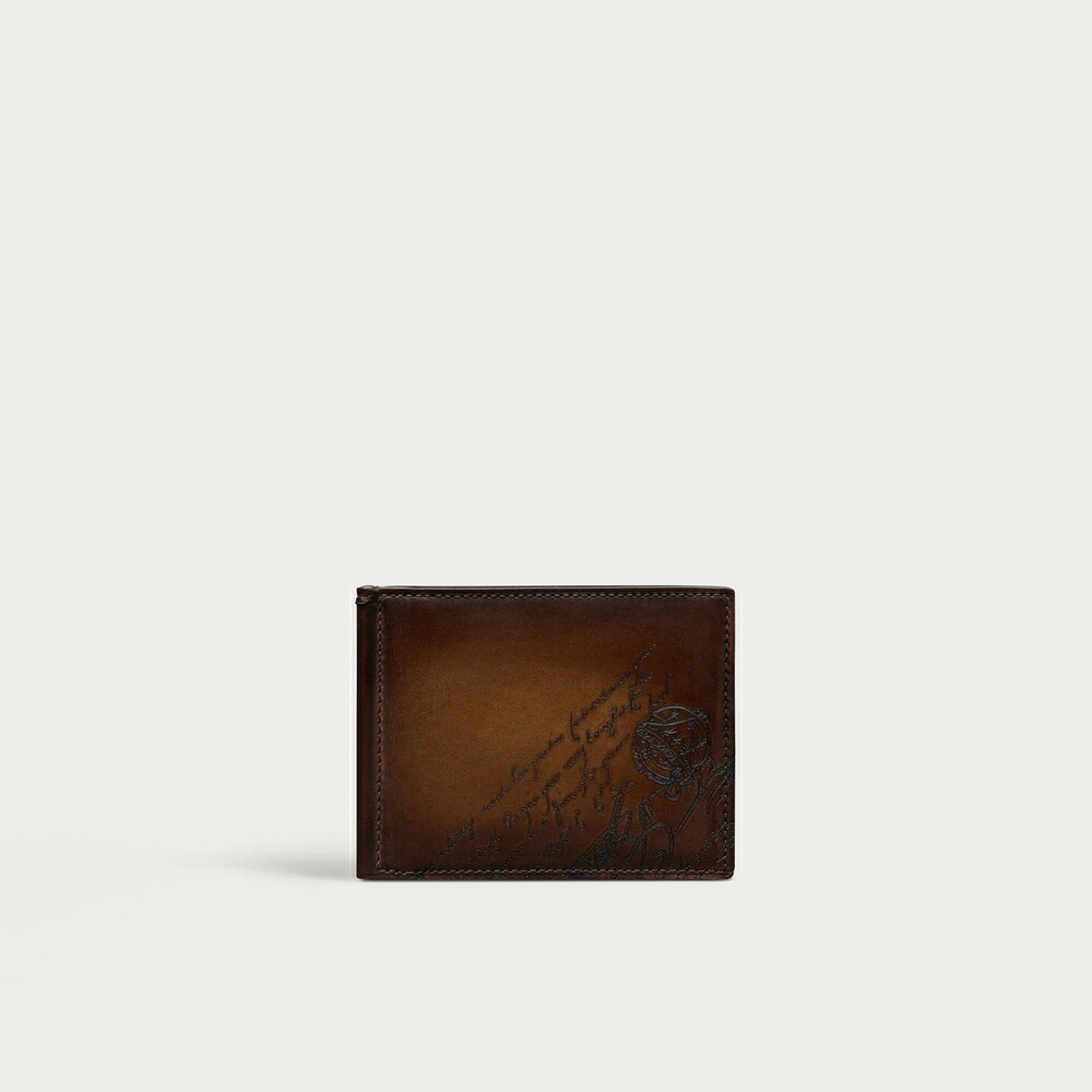 ベルルッティ Berluti 図形 下げ翼 コンパクトウォレット 金入れ【cacao intenso 】【貨物輸送無料】【定め事品】