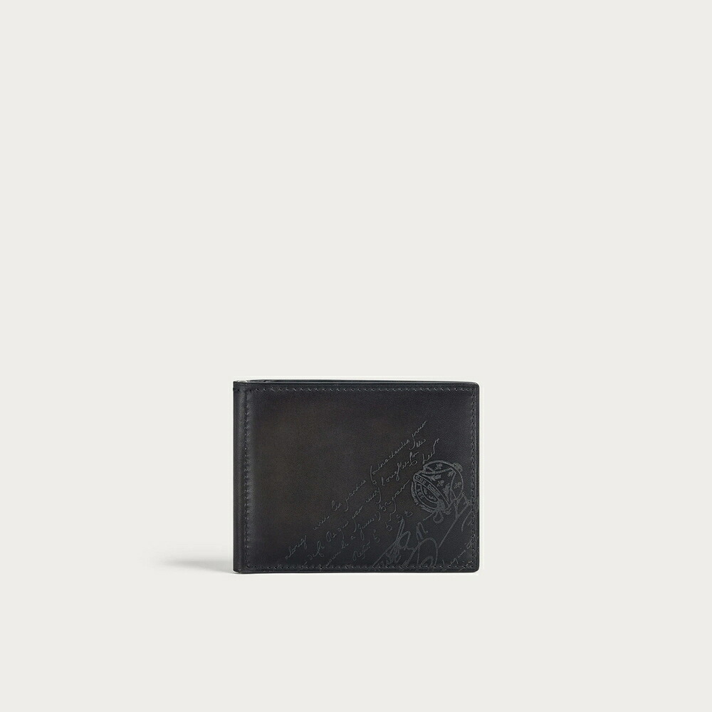 ベルルッティ Berluti 図形 鋳貨 下げ翼 コンパクトウォレット 金入れ【nero grigio 】【貨物輸送無料】【定め事品】