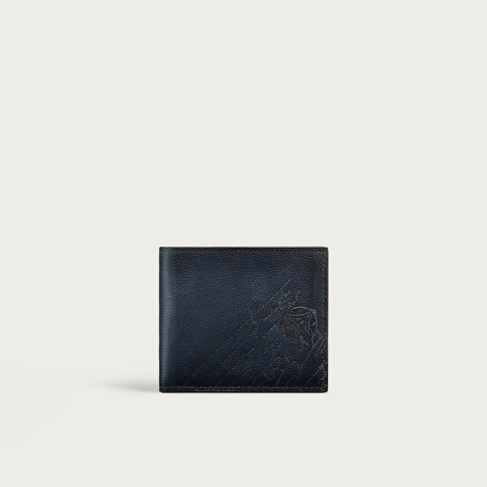 ベルルッティ Berluti マコレ 下げ翼 コンパクトウォレット 札入れ【indigo denim 】【貨物輸送無料】【置き目品】