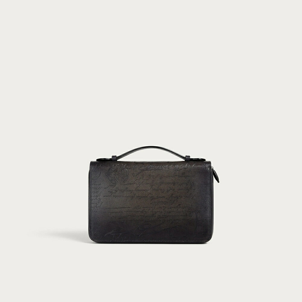 ベルルッティ Berluti イタウバ 広広とした グラディアント ジップポーチ【grey flanel 】【貨物輸送無料】【置き目品】