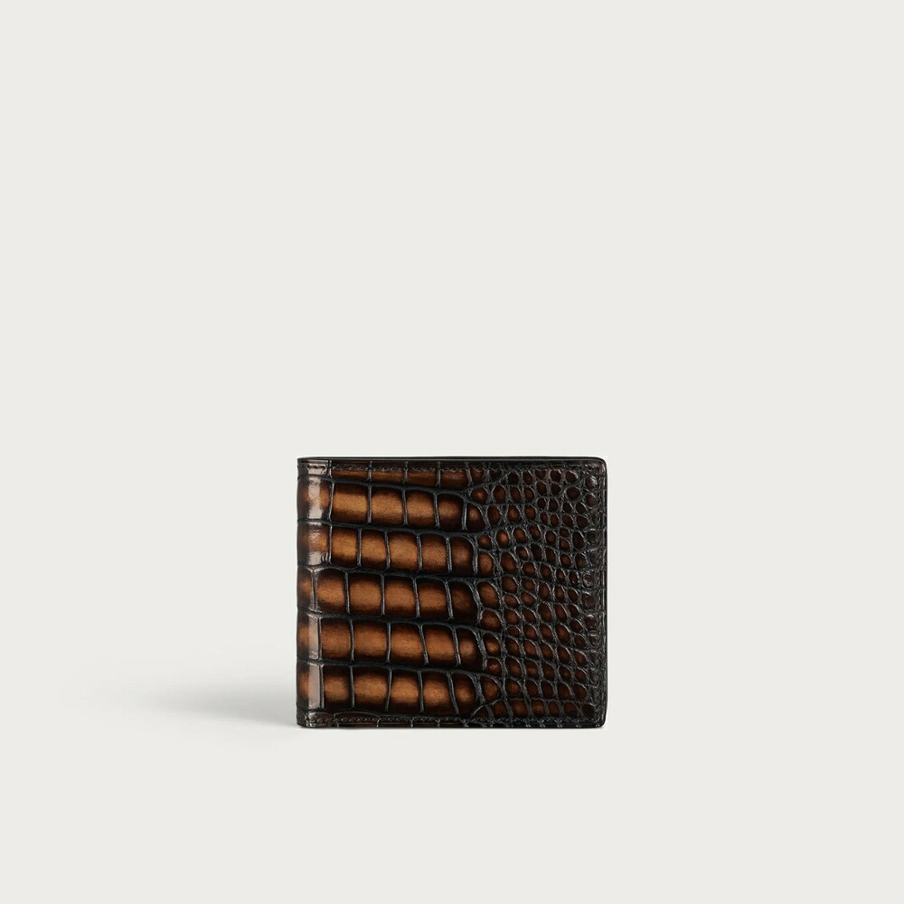 ベルルッティ Berluti マコレ 下げ翼 コンパクトウォレット 銭入れ【tobacco bis 】【貨物輸送無料】【定まり品】