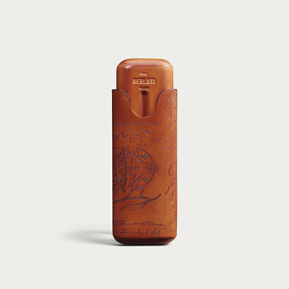 ベルルッティ Berluti 葉巻きタバコ入れもの 2【arancio vermiglio 】【貨物輸送無料】【置き目品】