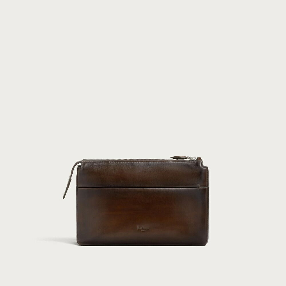 ベルルッティ Berluti テルシオ 屁っ放りパール ジップポーチ【marrone intenso 】【貨物輸送無料】【置き目品】