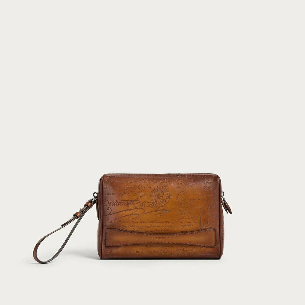 ベルルッティ Berluti さくら色白木 ジップポーチ【fiamma 】【貨物輸送無料】【定め事品】