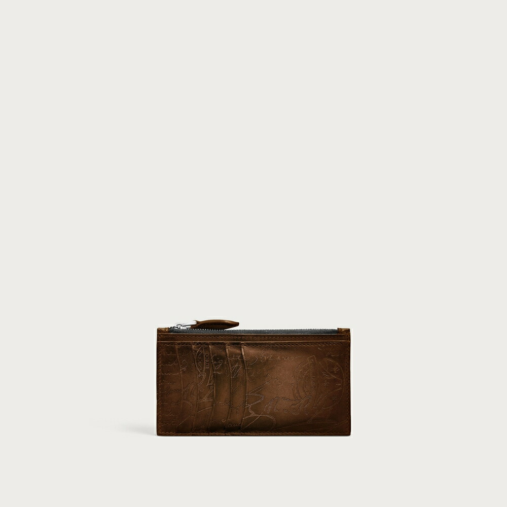 ベルルッティ Berluti 中核グループ マキシ ジップ 歌留多保持者【cacao intenso 】【貨物輸送無料】【定まり品】