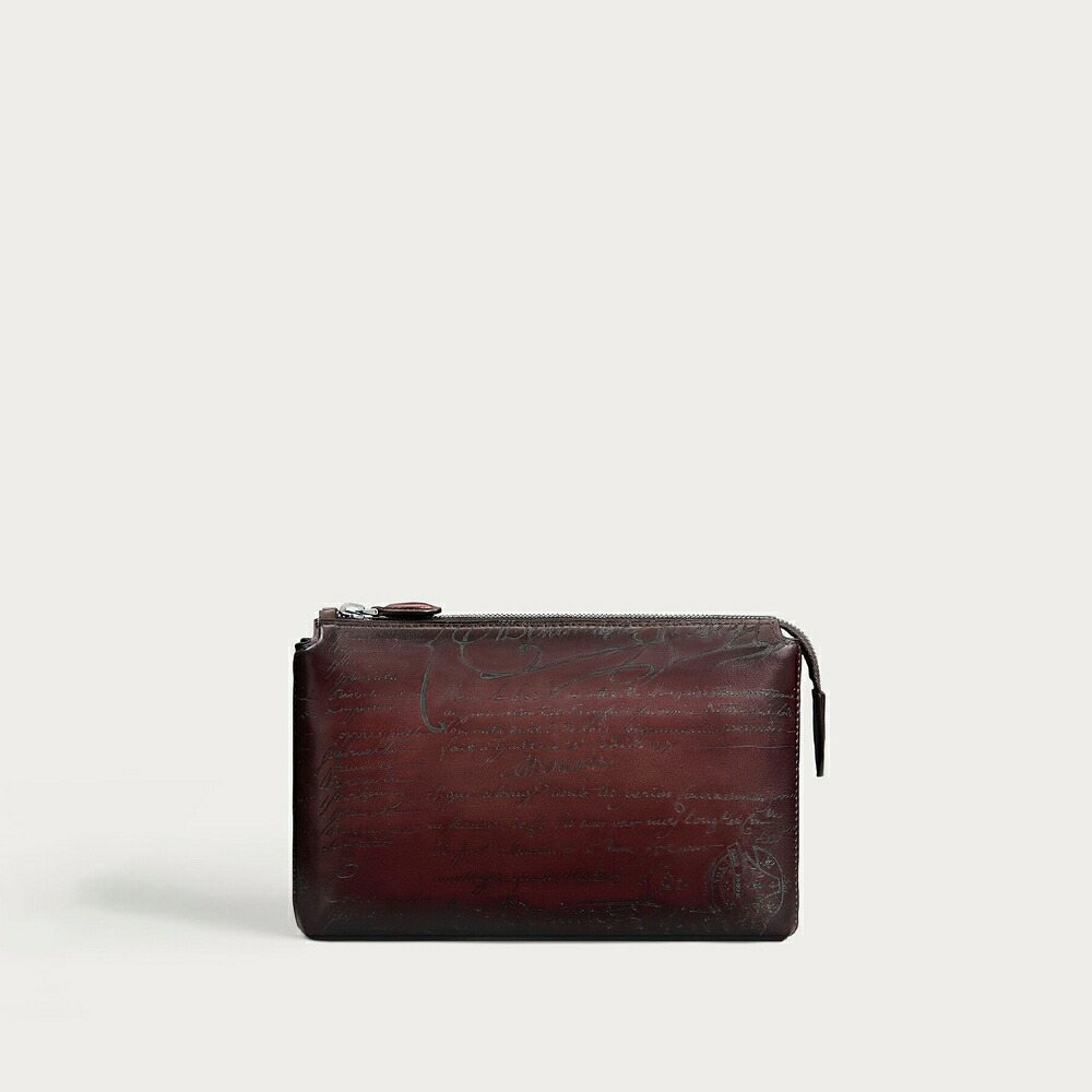 ベルルッティ Berluti テルシオ ジップポーチ【legno bruciato 】【貨物輸送無料】【置き目品】