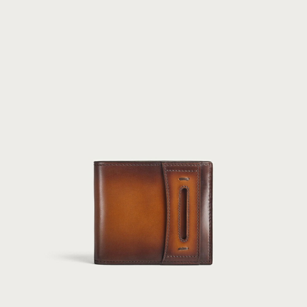 ベルルッティ Berluti マコレ か細い アンディ 下げ翼 コンパクトウォレット 札入れ【cacao intenso 】【貨物輸送無料】【置き目品】